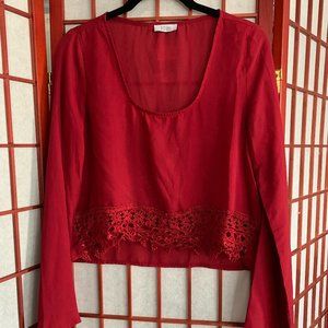 Burgandy, loose fitting crop top